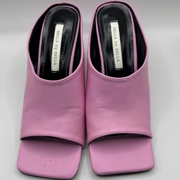 Bella By Bella Women's Pink Heeled Mules with Open Toe Size 8 - Picture 1 of 4